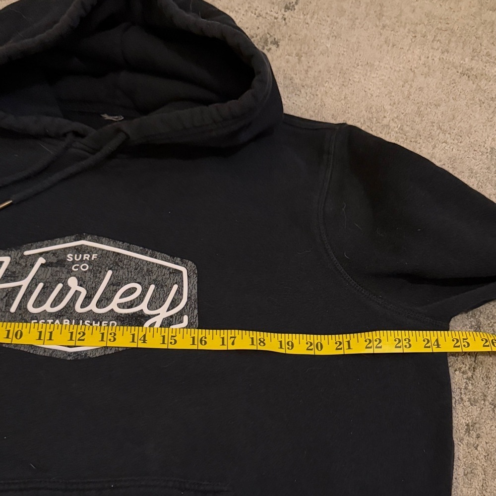 (158)Hurley Men's Black Hoodie with White Logo - Picture 5 of 5